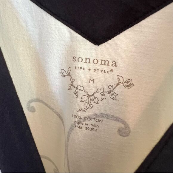 Sonoma Black and Cream Floral Blouse - Picture 3 of 4